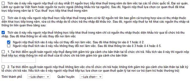 Người nộp thuế thay đổi nơi làm việc