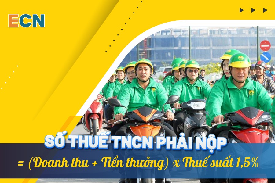 Công thức tính thuế TNCN đối với xe ôm công nghệ