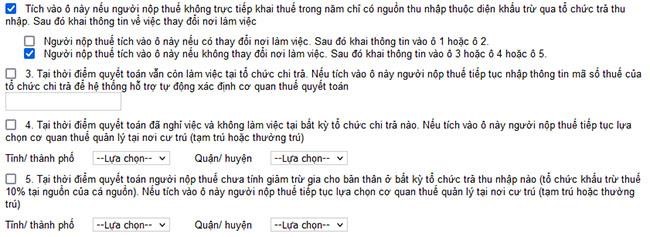 Trường hợp không thay đổi nơi làm việc