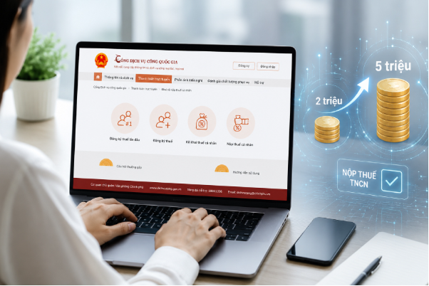 Chính thức nâng ngưỡng khấu trừ thuế TNCN lên 5 triệu đồng/lần đối với thu nhập vãng lai từ 1/7/2026